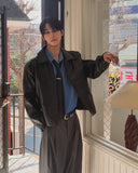 Shane Curved Leather Jacket