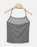 Luek Flower Lace Halter Sleeveless