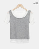 Ludd Layered Short Sleeve Top Set