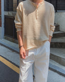 Aerin See-through Henley Neck Knit