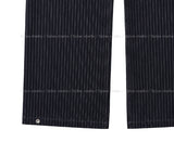 Pin stripe rivet wide denim