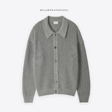 Washable Cotton Hachi Collar Cardigan