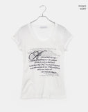 Diaen Lettering Print Button Short Sleeve T-Shirt