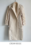 Leman Boucle Quilted Peaked Double Long Coat