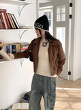 Hilan Corduroy Collar Cropped Blouson Jacket