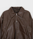 Loving Two-Way Leather Collar Crop Jacket