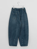 [Unisex] Melnew Snap Button Denim Banding Wide Pants
