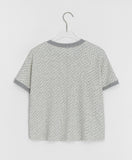 [BAONHAUS] Turkle Flower Rib Color Matching Ringer Short Sleeve Tee