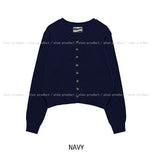 [U-BASIC] Woody Semi-Crop Round Cardigan