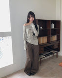 Roden One-Shoulder Flower Print Long-Sleeve T-Shirt