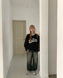 Penbo Heart Washing Wide Denim Pants
