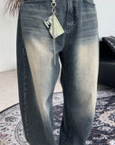 Frit Washing Wide Denim Pants