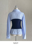 Collette Knit Top Color Matching Shirt