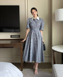 Dali Stripe Color Matching Shirt Banding One Piece