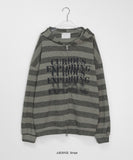 [unisex] Homgo Punching Over Hood Knit Zip-up