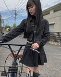 Panji Denim Jacket Skirt Set