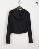 Blomer drape slim cropped hooded T-shirt