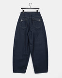 DB Studded Chin Pocket Balloon Fit Wide Denim Long Pants