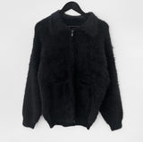 Cat de Angora Collar Knit Zip-Up