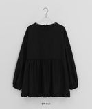 Pyupeko Two-Way Button Frill Blouse