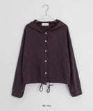 Kollindo String Check Hood Crop Shirt