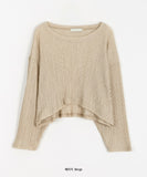 Pojo Wrinkle Crop See-through Long Sleeve Tee