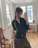 [MADE] Cumming Lace Cut Pocket Two-Way Long Sleeve Hooded Zip-Up