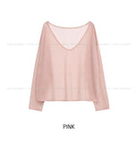 Reason See-through Deep V-Neck Long Sleeve