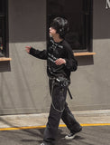 Carry Of Back Lettering Denim Pants