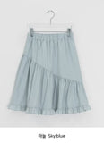 Silk Frill Banding Midi Skirt