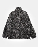 Boran Leopard Fluffy Fur Loose Zip-Up Jumper