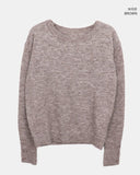 Moin wool V-neck loose button long sleeve knit