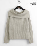 Wello Cozy Ribbed Off Shoulder Long Sleeve Knit