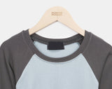 Senil Raglan Color Matching Three-Quarter T-shirt