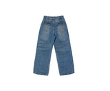 Kolsi Curved Adjust Pocket Washing Denim Wide Pants