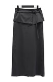 Reme Wrap Belt Layered Skirt