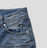 Dusty damage wide denim pants