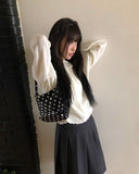 Mamel Punching Hooded Knit Cardigan