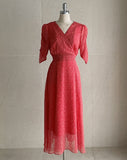 Heidi Zanflower Shirring Chiffon Long One Piece