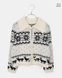 Murfu Nordic Collar Duffle Loose Fit Long Sleeve Knit Cardigan