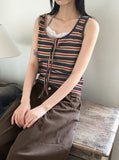 Titan hippie color matching striped vest sleeveless