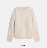 [wool 10%] huggable two-tone mixed mohair knit