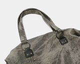 Nora Leather Studded Big Shoulder Bag