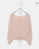 [strap set] Oro string knit round neck wool knit