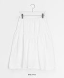 Kira Shirring Cut Nylon Midi Skirt