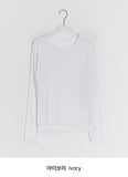 Mejini Color Tencel Basic Long Sleeve Tee