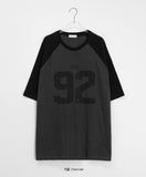 [unisex] Langen color matching number over short sleeve tee