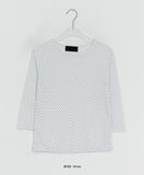 Ripe See-through Dot Three Quarter See-through Layered Tee