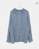 Ju-ring Frill Check Hooded Long Sleeve SH