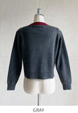 Madeu Color Matching Cardigan Rib Knit One Piece Set